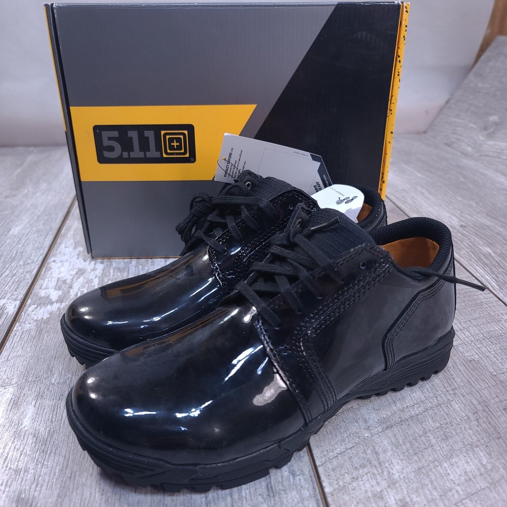 5.11 Tactical Pursuit Oxford Mens Size 7 Black Patent Leather Shoes Dress Formal